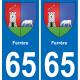 65 Ferrère autocollant sticker plaque immatriculation auto ville