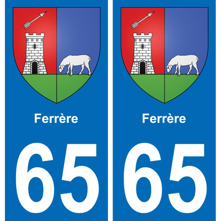65 Ferrère placa etiqueta de registro de la ciudad