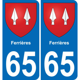 65 Ferrières placa etiqueta de registro de la ciudad