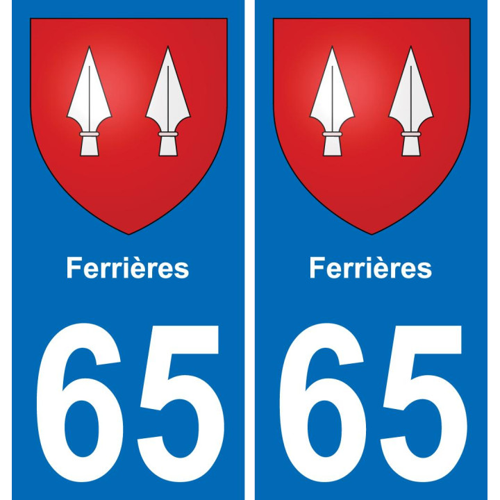 65 Ferrières sticker plate registration city