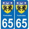 65 Fontrailles adesivo piastra di registrazione city