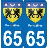 65 Fontrailles -aufkleber plakette ez stadt