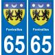 65 Fontrailles sticker plate registration city