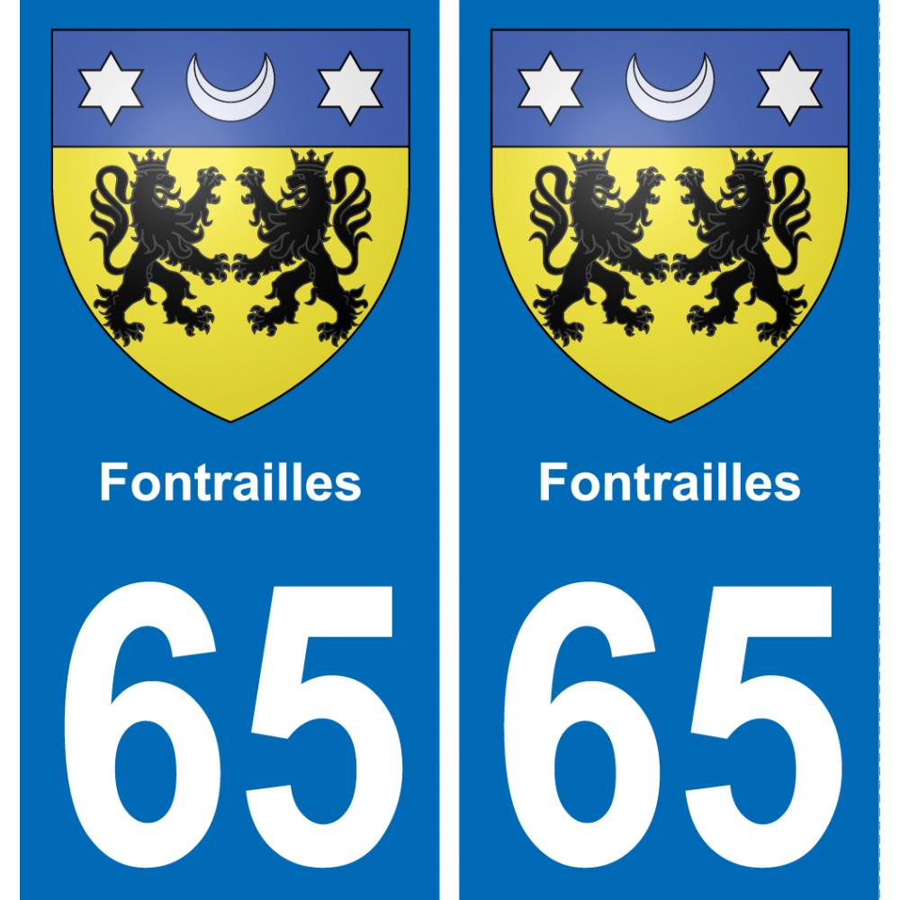 65 Fontrailles placa etiqueta de registro de la ciudad