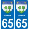 65 Fréchède placa etiqueta de registro de la ciudad
