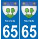 65 Fréchède sticker plate registration city