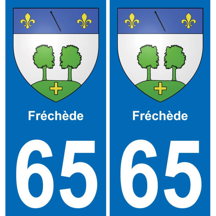 65 Fréchède autocollant sticker plaque immatriculation auto ville