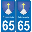 65 Fréchendets autocollant sticker plaque immatriculation auto ville