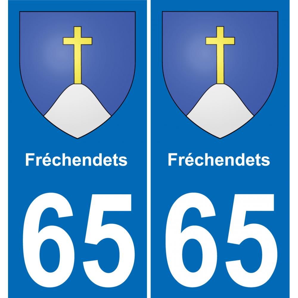 65 Fréchendets autocollant sticker plaque immatriculation auto ville
