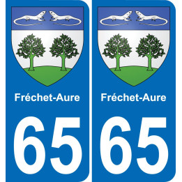 65 Fréchet-Aure autocollant sticker plaque immatriculation auto ville