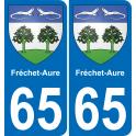 65 Fréchet-Aure autocollant sticker plaque immatriculation auto ville