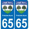 65 Fréchet-Aure placa etiqueta de registro de la ciudad