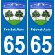 65 Fréchet-Aure autocollant sticker plaque immatriculation auto ville