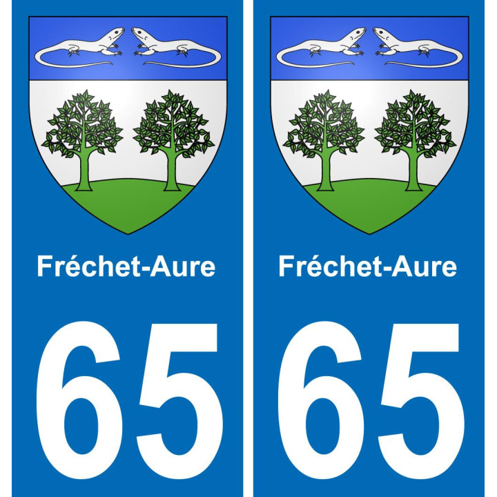 65 Fréchet-Aure placa etiqueta de registro de la ciudad