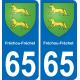 65 Fréchou-Fréchet sticker plate registration city