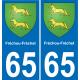 65 Fréchou-Fréchet sticker plate registration city