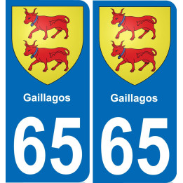 65 Gaillagos autocollant sticker plaque immatriculation auto ville