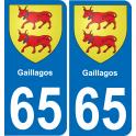 65 Gaillagos autocollant sticker plaque immatriculation auto ville