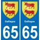 65 Gaillagos autocollant sticker plaque immatriculation auto ville