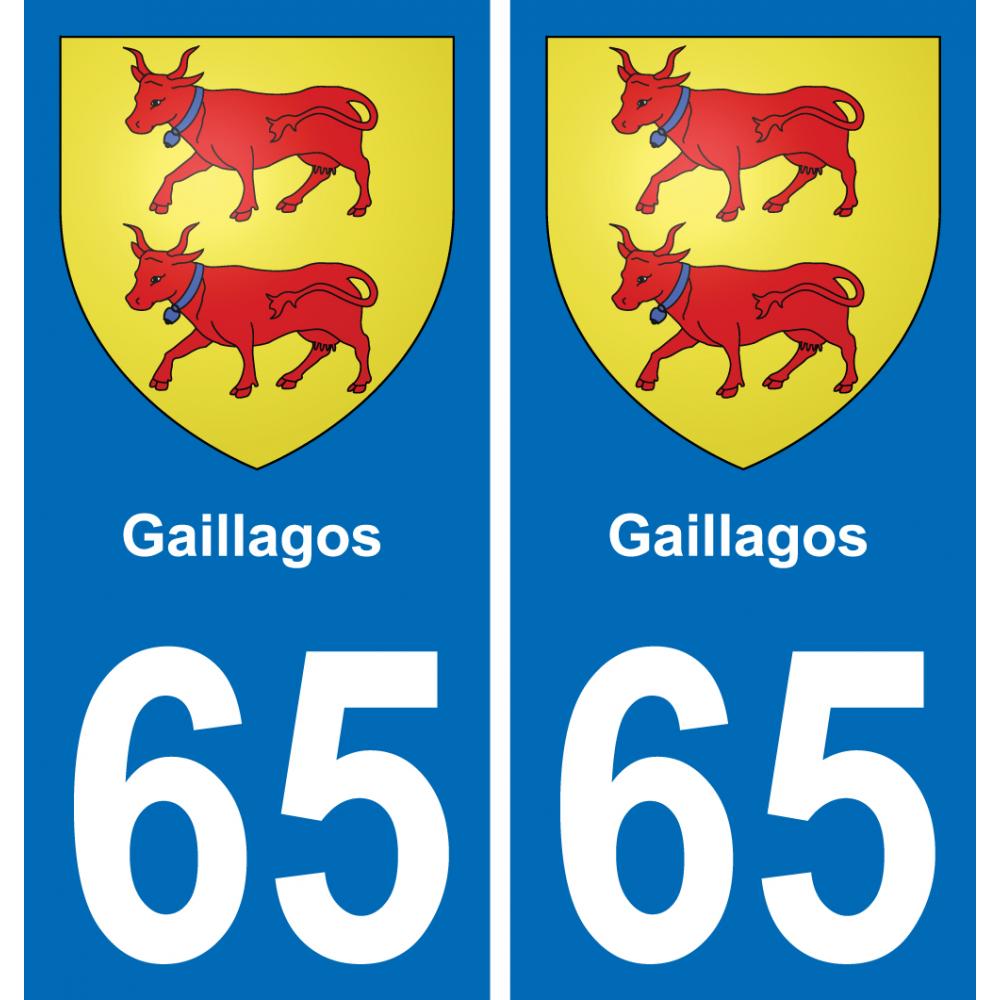65 Gaillagos sticker plate registration city