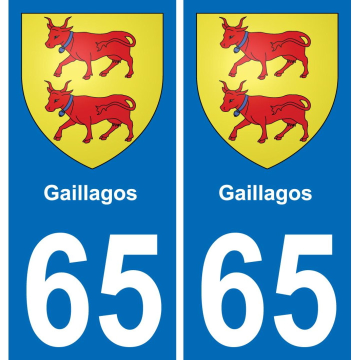 65 Gaillagos placa etiqueta de registro de la ciudad