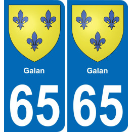 65 Galan sticker plate registration city