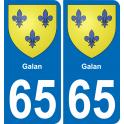 65 Galan autocollant sticker plaque immatriculation auto ville