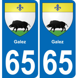 65 Galez autocollant sticker plaque immatriculation auto ville