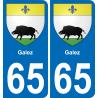 65 Galez autocollant sticker plaque immatriculation auto ville
