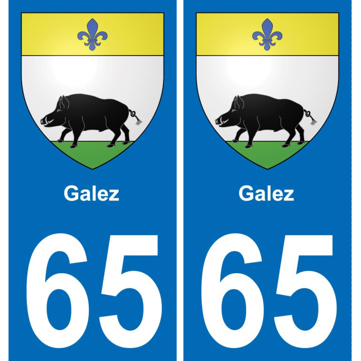 65 Galez autocollant sticker plaque immatriculation auto ville