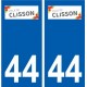 44 Clisson logo autocollant plaque stickers ville