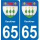 65 Gardères-aufkleber plakette ez stadt