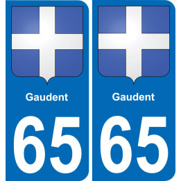 65 Gaudent sticker plate registration city