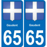 65 Gaudent placa etiqueta de registro de la ciudad