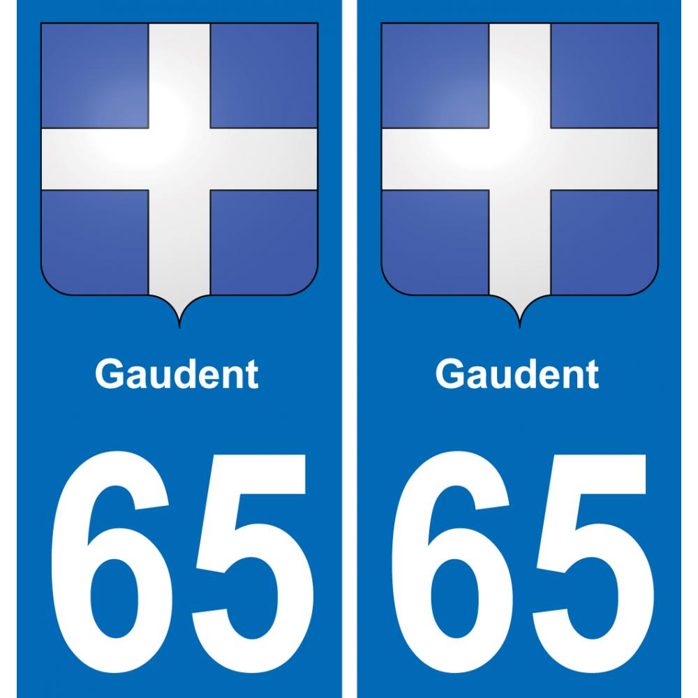 65 Gaudent sticker plate registration city