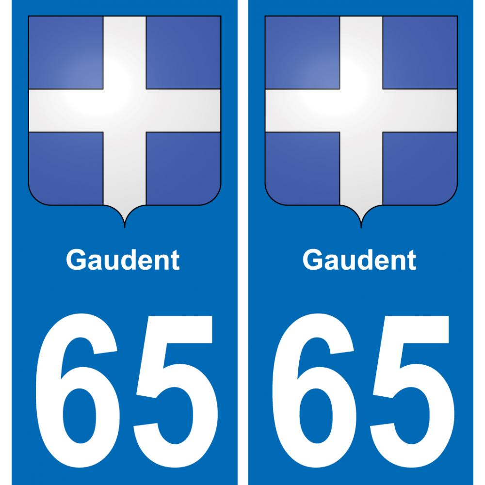65 Gaudent sticker plate registration city