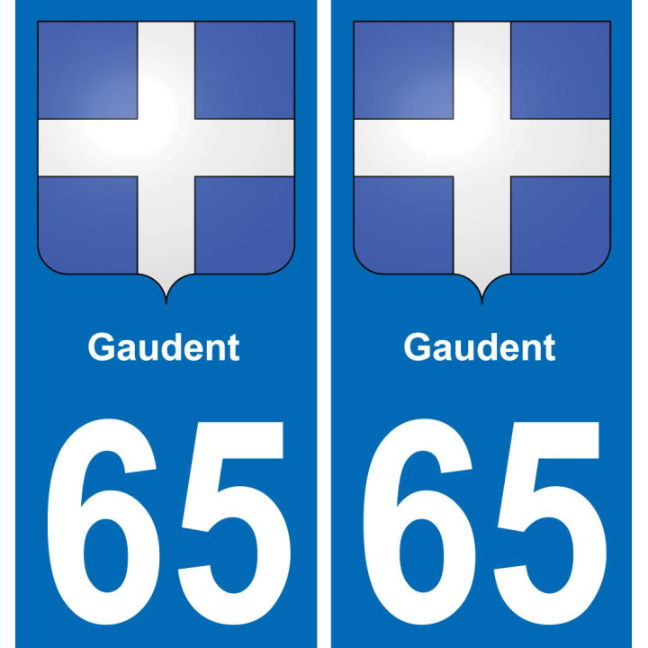 65 Gaudent autocollant sticker plaque immatriculation auto ville