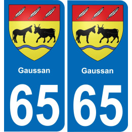 65 Gaussan autocollant sticker plaque immatriculation auto ville