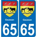 65 Gaussan autocollant sticker plaque immatriculation auto ville