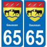 65 Gaussan placa etiqueta de registro de la ciudad