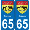 65 Pau autocollant sticker plaque immatriculation auto ville