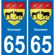 65 Gaussan sticker plate registration city