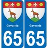 65 Gavarnie placa etiqueta de registro de la ciudad