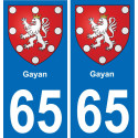 65 Gayan sticker plate registration city