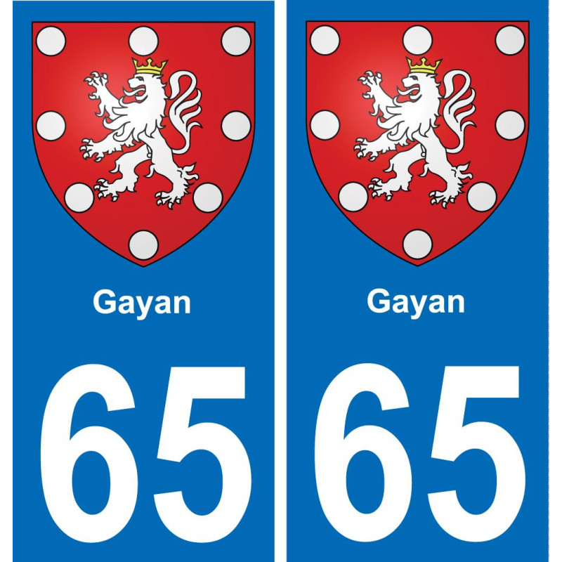 65 Gayan sticker plate registration city