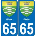 65 Gèdre adesivo piastra di registrazione city