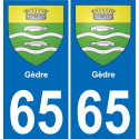 65 Gèdre-aufkleber plakette ez stadt