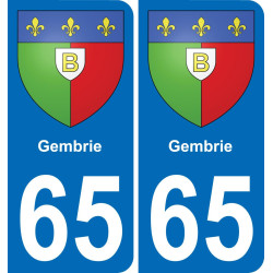 65 Pau autocollant sticker plaque immatriculation auto ville