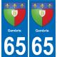65 Gembrie-aufkleber plakette ez stadt
