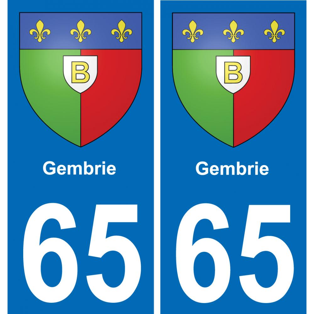 65 Pau autocollant sticker plaque immatriculation auto ville